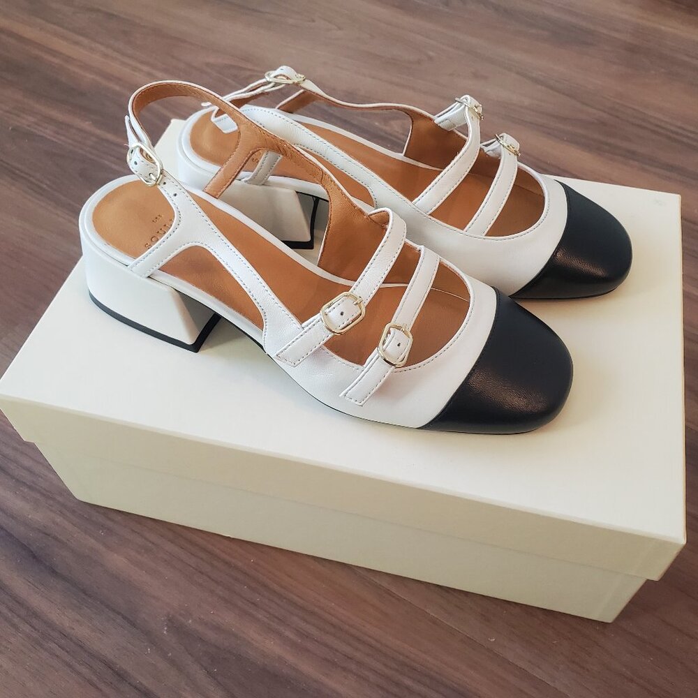 Sézane Paula Babies in Ecru/Black Size 5